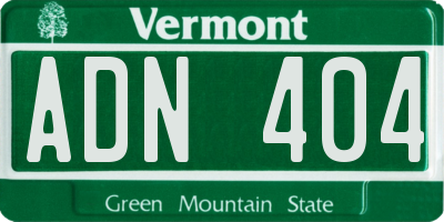 VT license plate ADN404