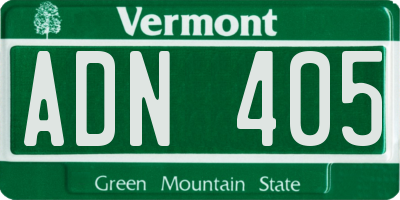 VT license plate ADN405