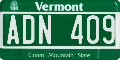 VT license plate ADN409