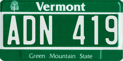 VT license plate ADN419