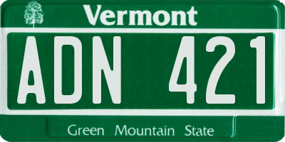 VT license plate ADN421