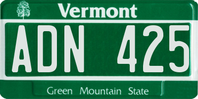 VT license plate ADN425