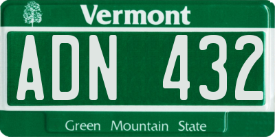 VT license plate ADN432