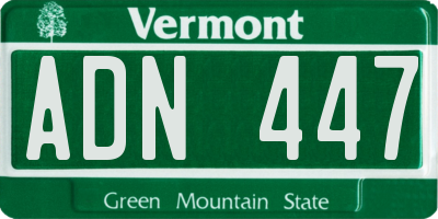 VT license plate ADN447