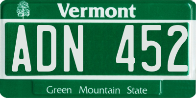 VT license plate ADN452