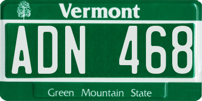 VT license plate ADN468