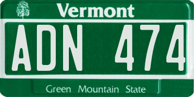 VT license plate ADN474