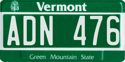 VT license plate ADN476
