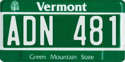 VT license plate ADN481