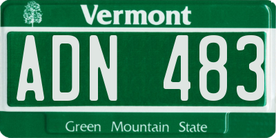 VT license plate ADN483