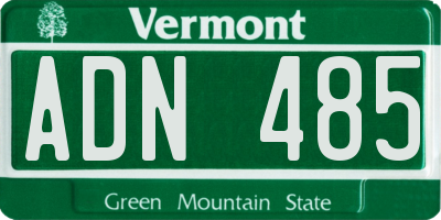 VT license plate ADN485
