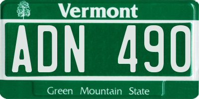 VT license plate ADN490