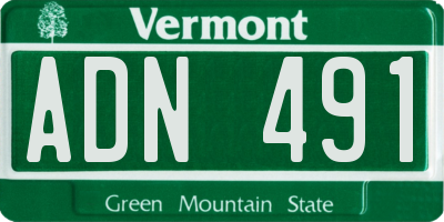 VT license plate ADN491