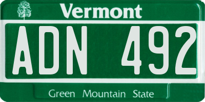 VT license plate ADN492