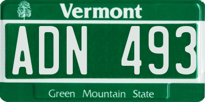VT license plate ADN493