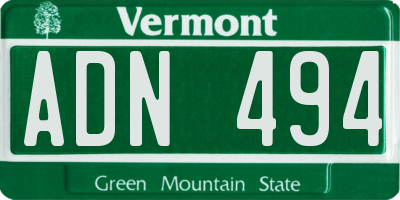 VT license plate ADN494