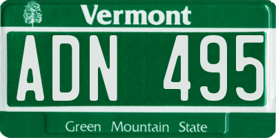 VT license plate ADN495