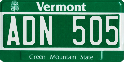 VT license plate ADN505