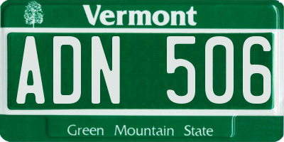 VT license plate ADN506