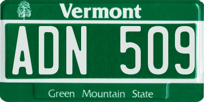 VT license plate ADN509