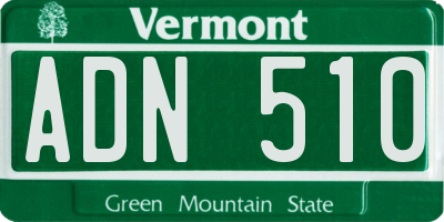 VT license plate ADN510