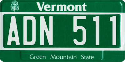 VT license plate ADN511