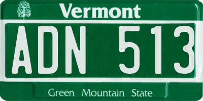 VT license plate ADN513