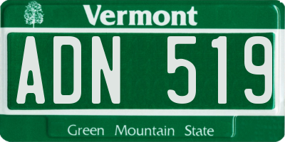VT license plate ADN519
