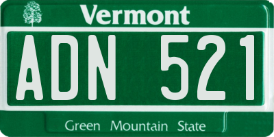VT license plate ADN521