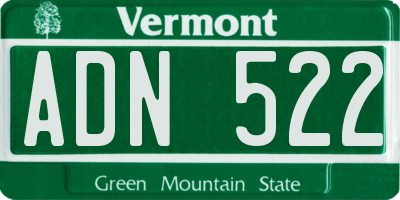 VT license plate ADN522