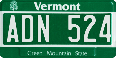 VT license plate ADN524