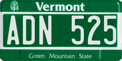 VT license plate ADN525