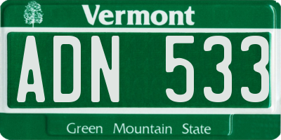 VT license plate ADN533