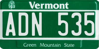 VT license plate ADN535