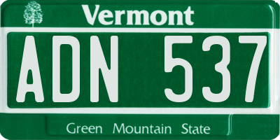 VT license plate ADN537