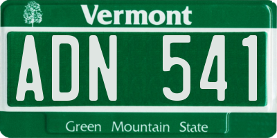 VT license plate ADN541