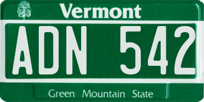 VT license plate ADN542