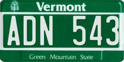 VT license plate ADN543