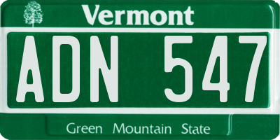 VT license plate ADN547
