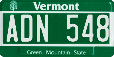 VT license plate ADN548