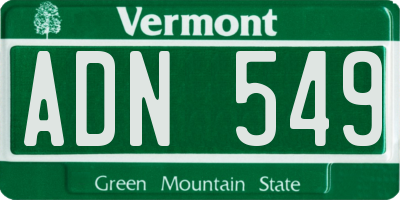 VT license plate ADN549