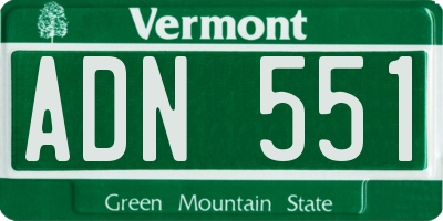 VT license plate ADN551