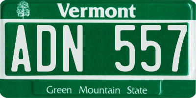 VT license plate ADN557