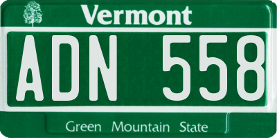 VT license plate ADN558