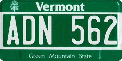 VT license plate ADN562