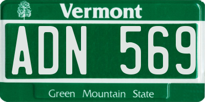 VT license plate ADN569