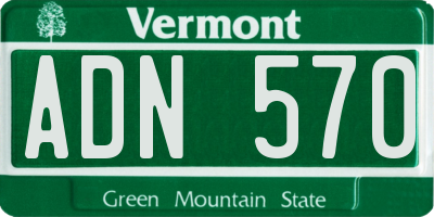 VT license plate ADN570
