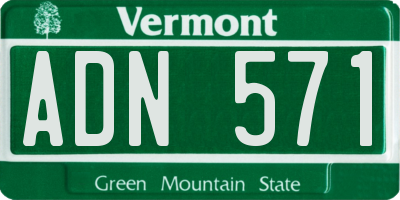 VT license plate ADN571