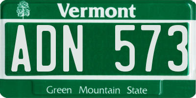 VT license plate ADN573