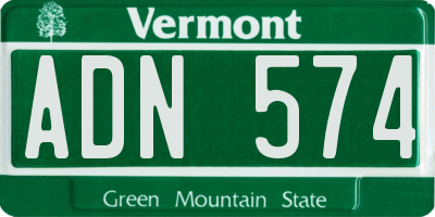 VT license plate ADN574